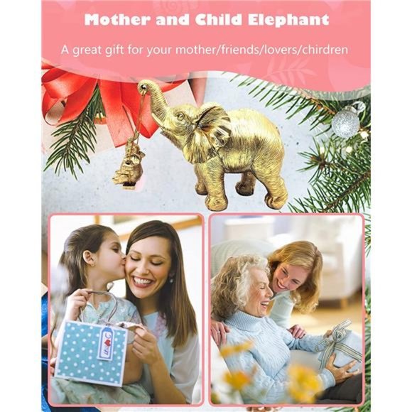 Elephant Statue Home Decor, Birthday Gifts for Mom&Women, Good Luck Elephant - Picture 6 of 7
